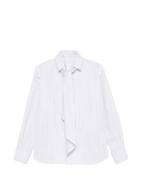sacai striped tie-neck shirt White 2608616