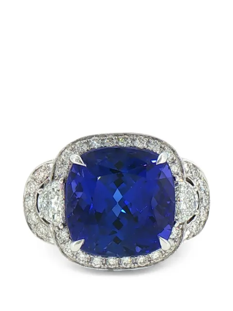 HYT Jewelry tanzanite and diamond ring Silver R1465HR