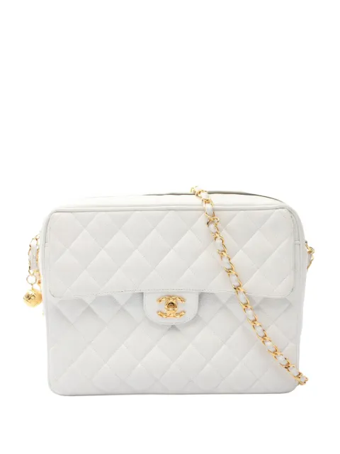 CHANEL Pre-Owned 1991-1994 CC Quilted Caviar Coco Ball Camera Bag crossbody bag White VXIDVTD0377AWQ4B