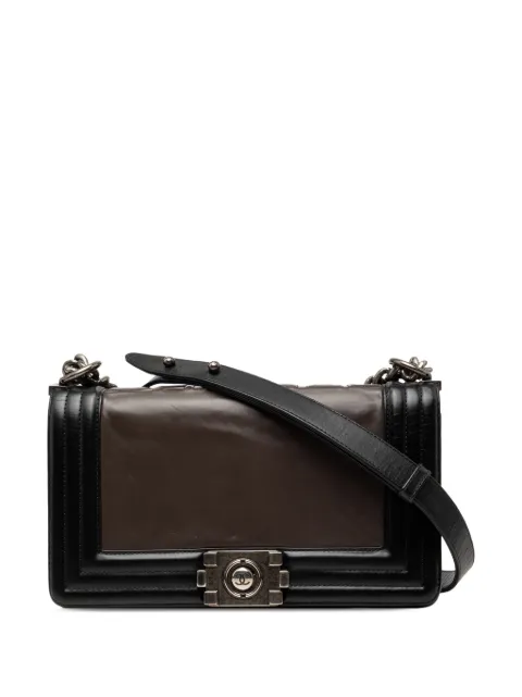 CHANEL Pre-Owned 2011 Old Medium Bicolor Glazed Calfskin Boy Flap crossbody bag Brown PRYGOWGKN4SZOFRT