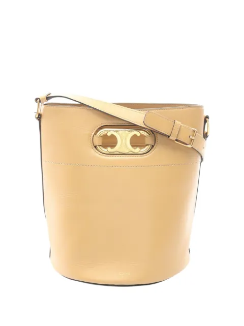 Celine Pre-Owned 2020 Leather Maillon Triomphe bucket bag Neutrals 0CJAYUROUF0AKCXZ