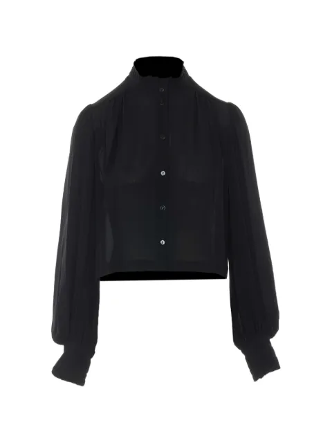 TWINSET Crêpe de Chine cropped shirt Black 262TP2342
