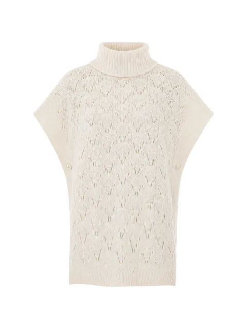 Fabiana Filippi knitted sleeveless poncho Neutrals SAD216A883