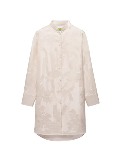 Shanghai Tang patterned-jacquard shirt dress Pink B2WRD120DE
