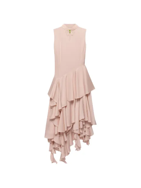 Shanghai Tang bead-embellished asymmetric Qipao dress Pink B2WRD117DE