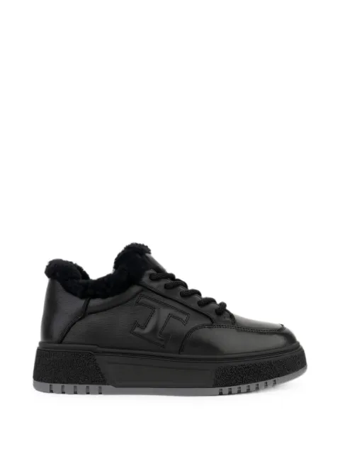 LINDA BAUMANN shearling-trim platform sneakers Black 6044252032