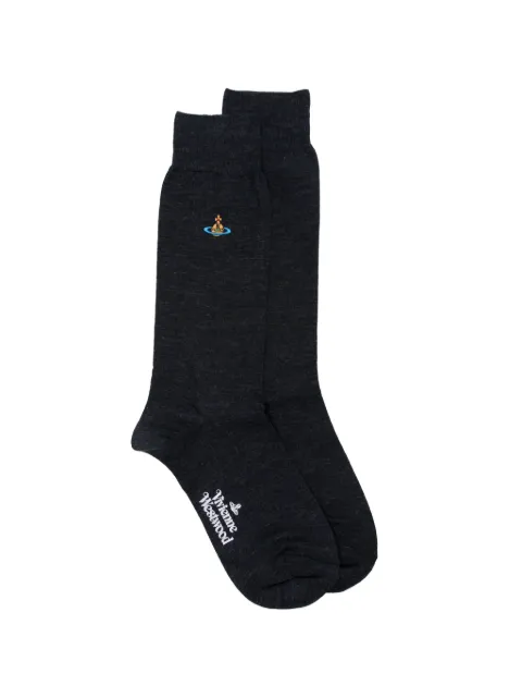 Vivienne Westwood Orb-embroidered logo-print socks Blue 81040001K0025