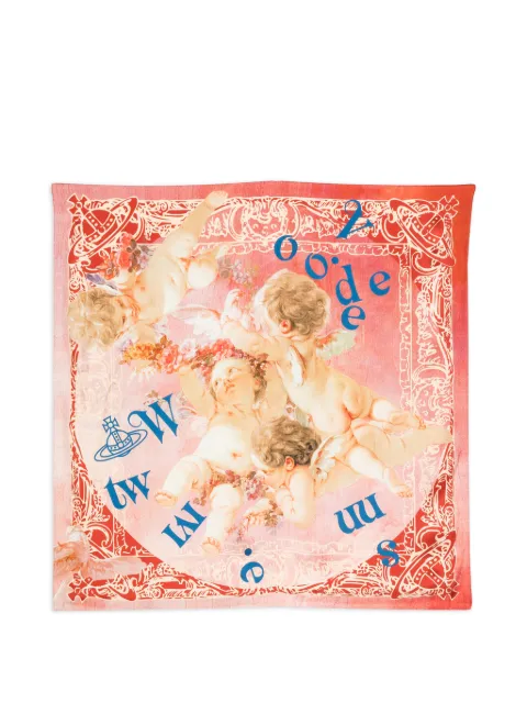 Vivienne Westwood cherubs-print scarf Pink 81030034W01MG