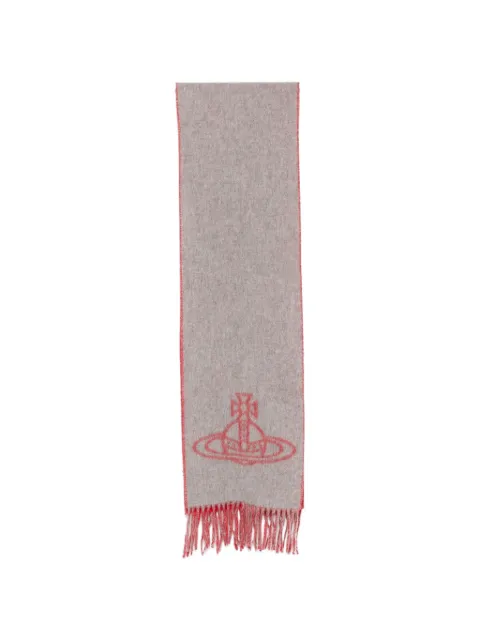 Vivienne Westwood Orb-jacquard reversible scarf Grey 81030006W01MKP401