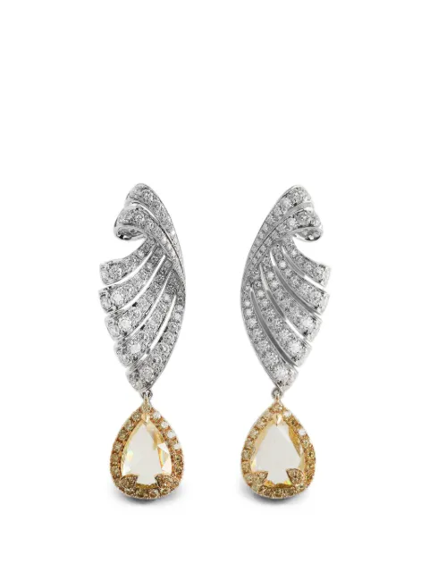 HYT Jewelry diamond pear-cut drop earrings Silver E485HR