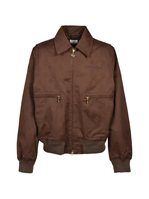 Casablanca dark brown monogram cotton blouson Brown MPF26OT22501