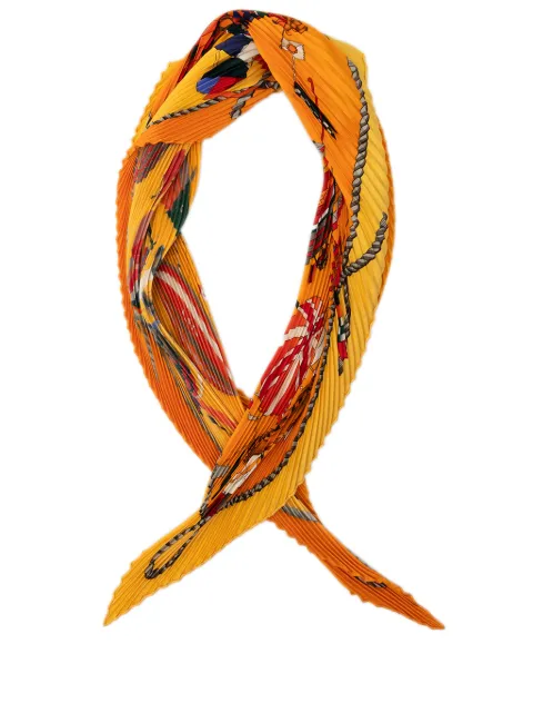 Hermès Pre-Owned 20th Century Les Folies du Ciel Plisse Silk Scarf 140 scarves Orange T0DDKLNANXD1JSTH