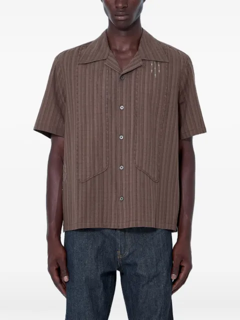 ACHM Naked striped short-sleeve shirt Brown ACMH1009S