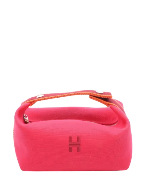 Hermès Pre-Owned 2010-2026 Small Toile Bride A Brac Case vanity bag Pink N8I45KSM4PEKOD6S