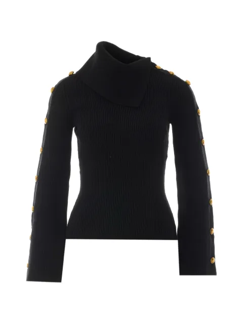 Elisabetta Franchi button-embellished high-neck sweater Black MK03S66E2