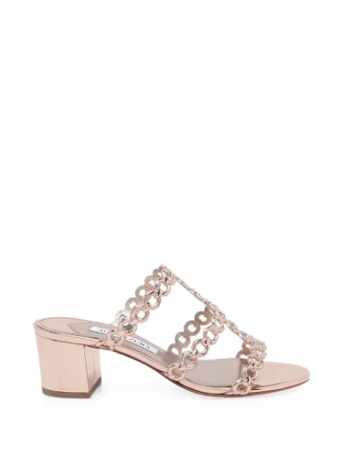 Aquazzura intertwined-chain block-heel sandals Gold ICHMIDM0SSYROG