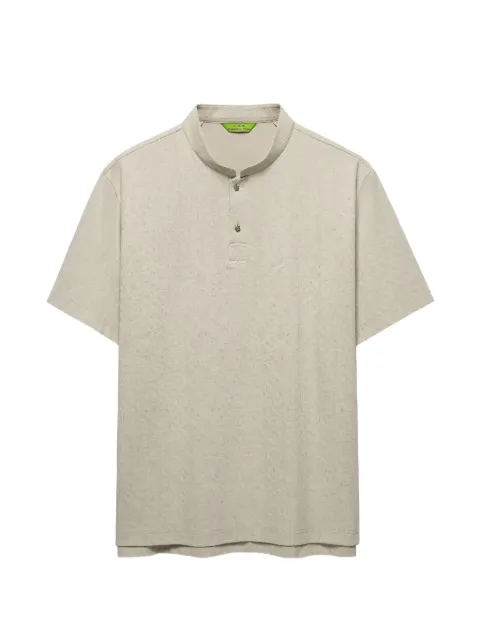 Shanghai Tang Coin mandarin-collar polo shirt Neutrals B3MRG135CC