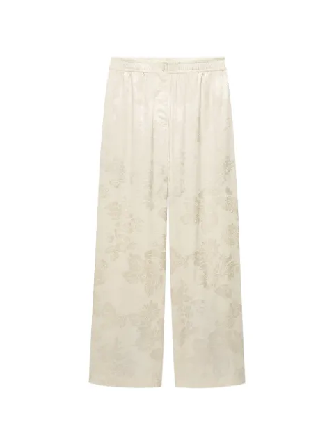Shanghai Tang floral-jacquard flared trousers Neutrals B2WRP113AJ