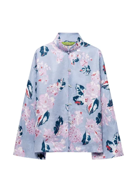 Shanghai Tang Scholar floral-jacquard jacket Blue B2WRB106AI