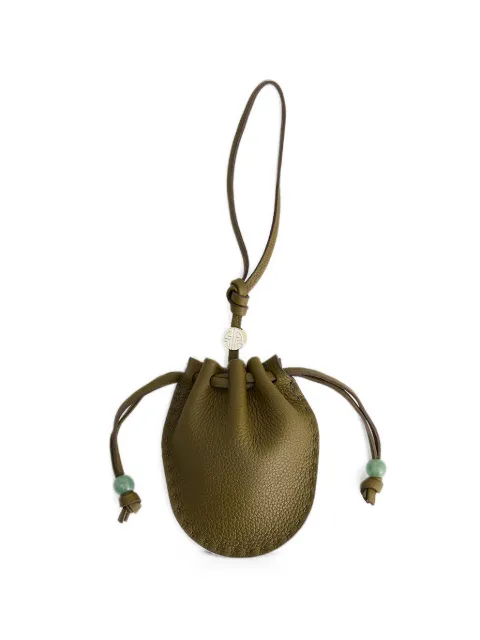 Shanghai Tang drawstring leather bag charm Green B5WJK101BG