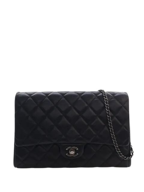 CHANEL Pre-Owned 2014 CC Quilted Lambskin Flap Clutch with Chain shoulder bag Black 9Y5FBD4ENJA0JPGU