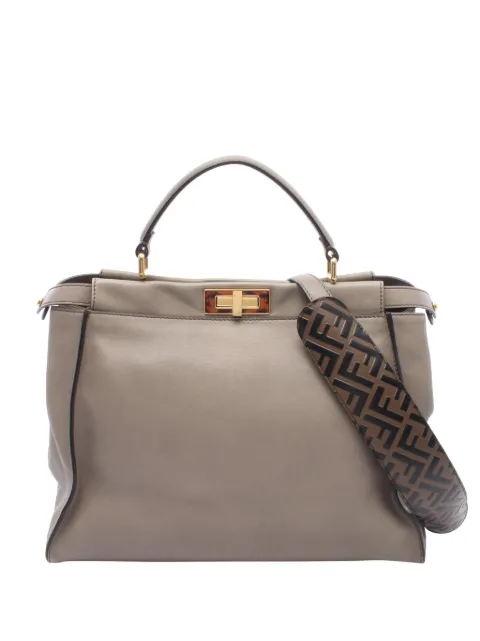 Fendi Pre-Owned 2000-2010 Large Leather Peekaboo satchel Brown PHCCUQQNTX4VE199