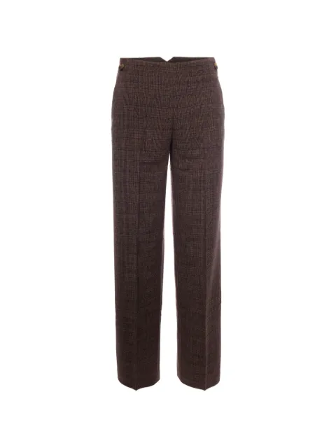 LIU JO tartan-check straight-leg trousers Brown WF6214T733A