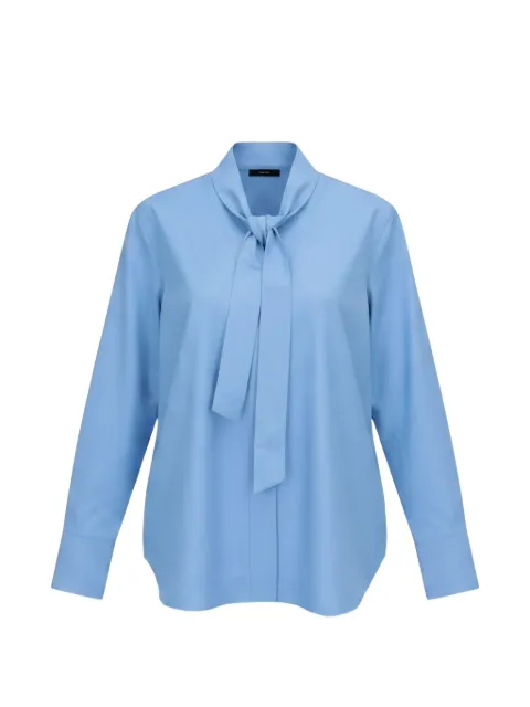Isaia pussy-bow long-sleeve shirt Blue CMD017KM00210