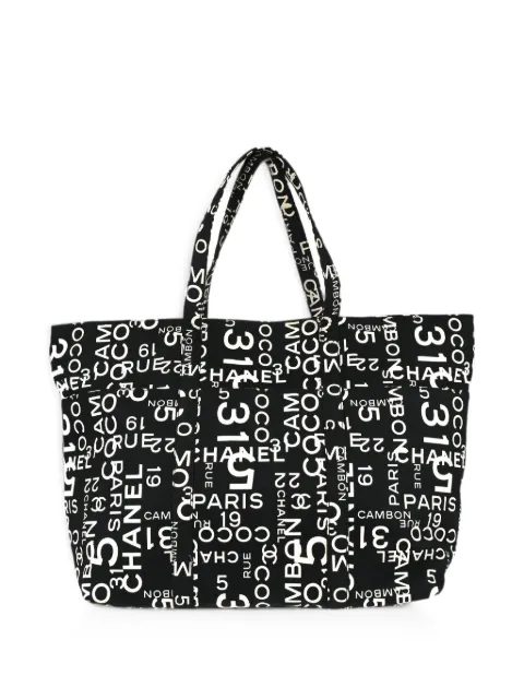 CHANEL Pre-Owned 2002-2003 By Sea canvas tote bag Black 179220