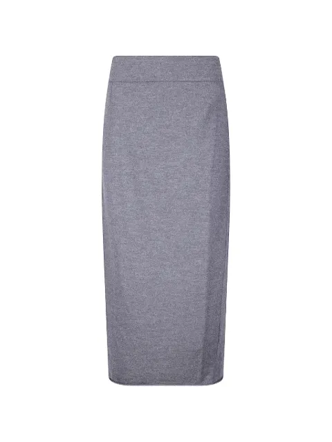 Labo Art stretch-wool midi skirt Grey L972FG00501226W