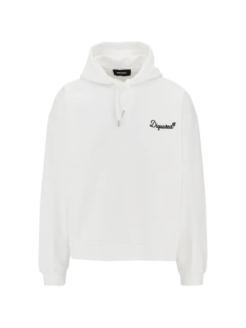 DSQUARED2 logo-embroidered drawstring hoodie White S74GU0929D25029