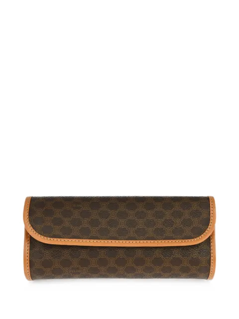 Celine Pre-Owned 1990-2000s Macadam cosmetic clutch bag Brown 179040