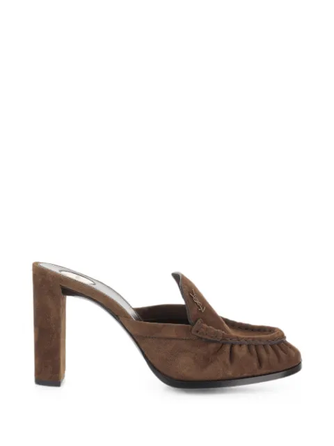 Saint Laurent Le Loafer mules in suede Brown 869713PCEX27DTT