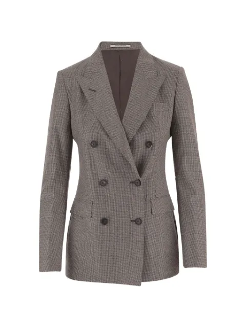 Tagliatore double-breasted micro-check blazer Brown JPARIGI10B150035T1115