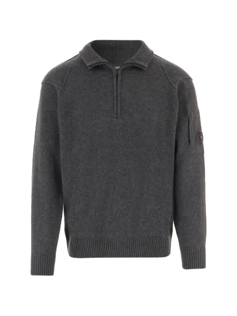 C.P. Company lens-detail quarter-zip sweater Grey 21CMKN709A110149A978