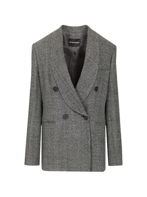 Emporio Armani double-breasted blazer in mouliné fabric signature capsule Grey EW004839TE21435