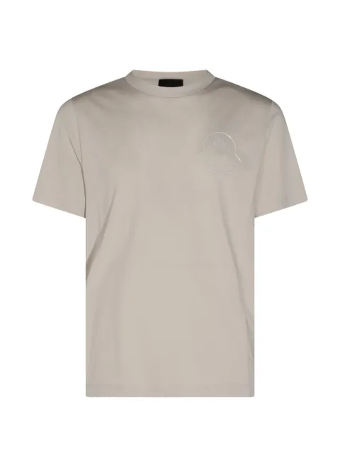 Moncler three-dimensional logo cotton T-shirt Neutrals L20918C0003789AYW