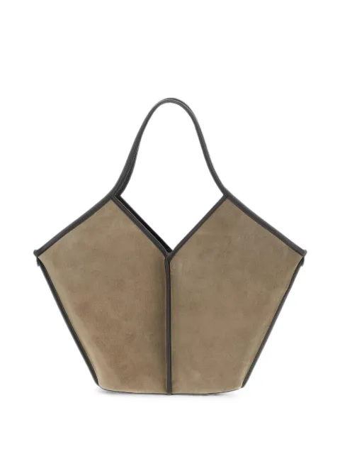 Hereu Calella distressed-finish geometric-handle shoulder bag Neutrals CASUWBA26ASHGREY