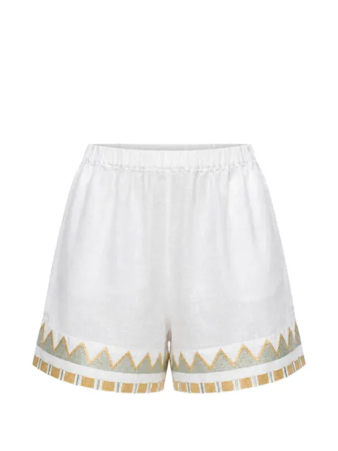 GREEK ARCHAIC KORI Papyrus embroidered mini shorts White S26K2071099