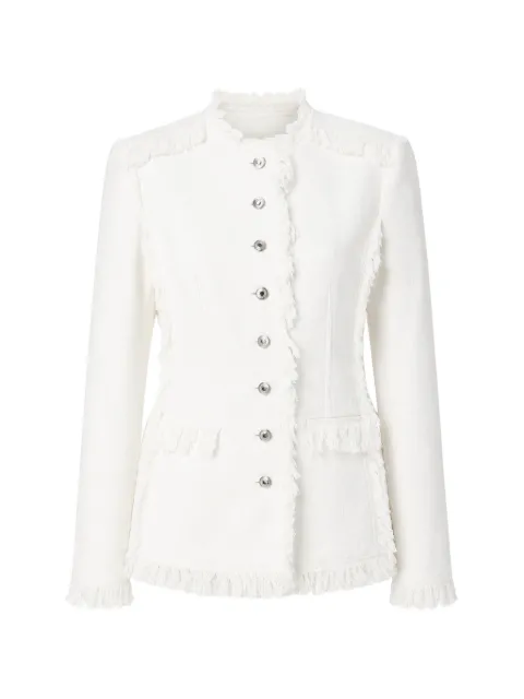 MSGM frayed-edge denim jacket White 4042MDG01267308