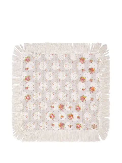 Tory Burch polka-dot floral patchwork neckerchief Neutrals 184103