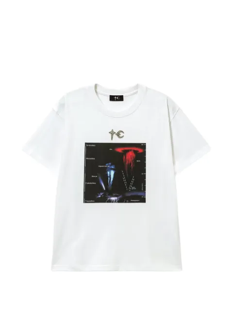 THUG CLUB graphic-print logo-plaque T-shirt White TC26TS0201