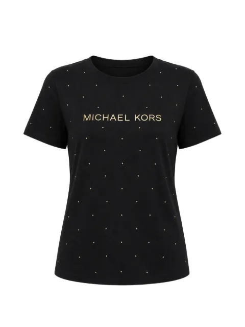 Michael Kors stud-embellished logo-print T-shirt Black MT6524Y97J