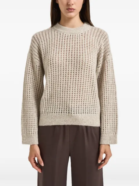 Peserico sequin-embellished open-knit sweater Neutrals A99247F05G9100