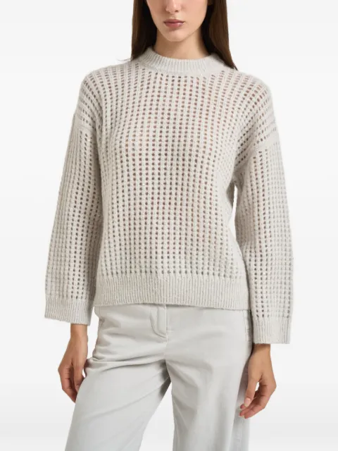 Peserico sequin-embellished open-knit sweater Neutrals A99247F05G9100G76