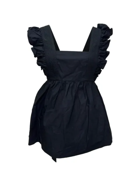 Self-Portrait ruffled tie-back blouse Black RFCPUGBCL757548W