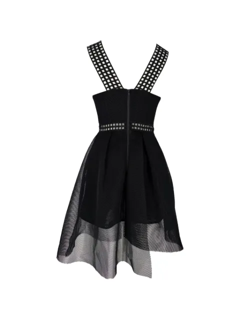 Self-Portrait mesh asymmetric hem dress Black RFCPUGBCL766042W