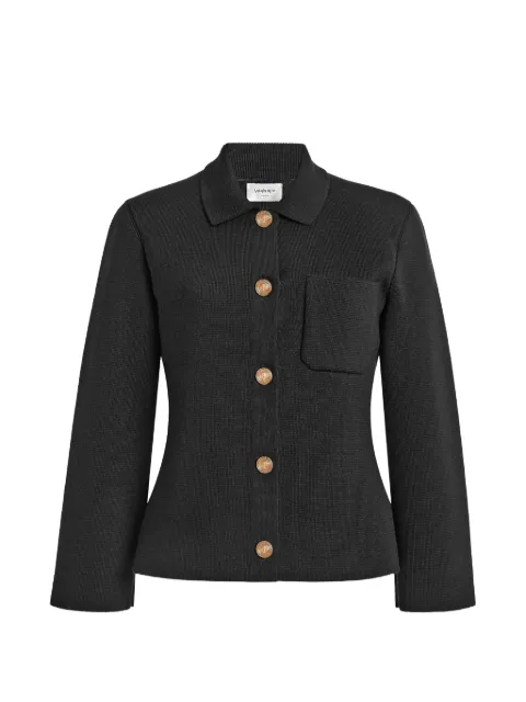 Saint Laurent polo cardigan in wool Black A0044ZPCEXY76TR1000