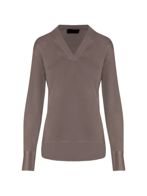 F.It V-neck long-sleeve top Brown 46362094