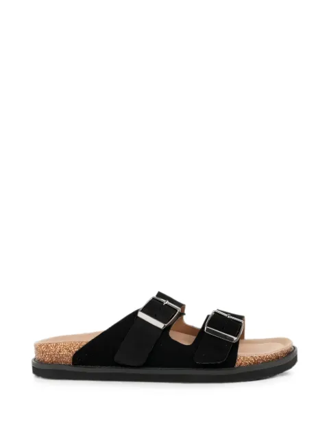 SERGIO MORETTI FIRENZE buckle-fastening suede sandals Black 396920279